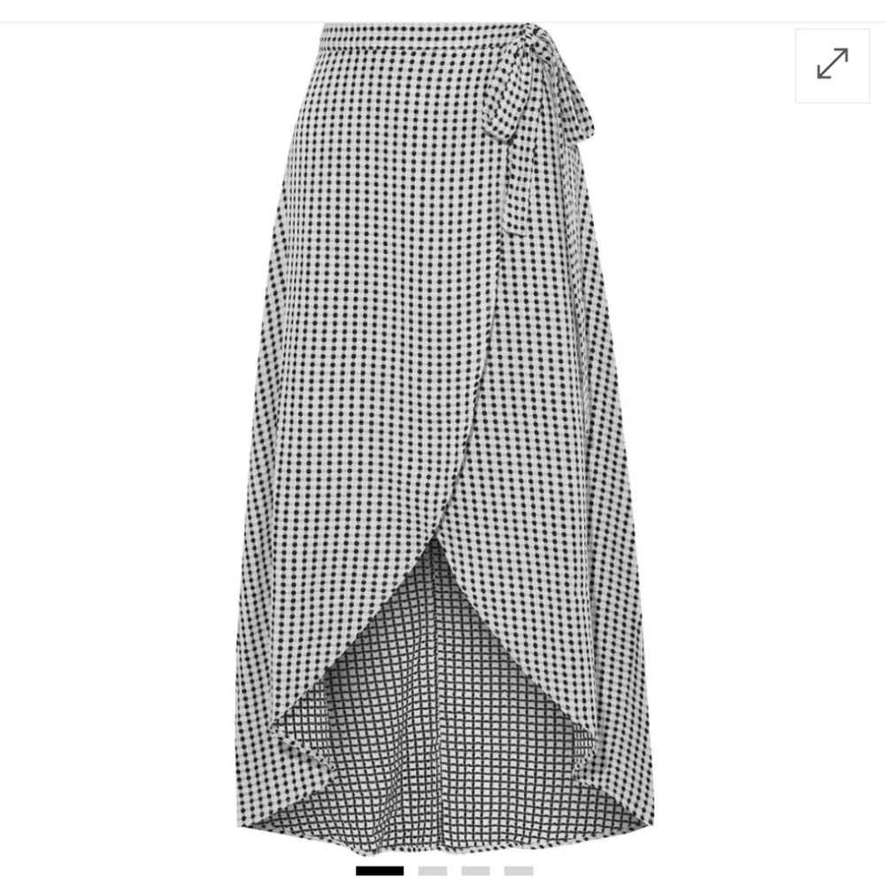 Onia Amanda Monochrome Check Asymmetrical Cotton Skirt Medium